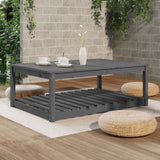 NNEVL Garden Table Grey 121x82.5x45 cm Solid Wood Pine