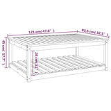 NNEVL Garden Table Grey 121x82.5x45 cm Solid Wood Pine