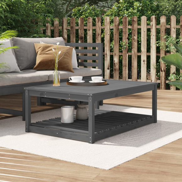 NNEVL Garden Table Grey 121x82.5x45 cm Solid Wood Pine