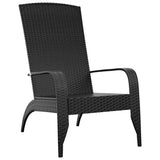 NNEVL Garden Adirondack Chair Black Poly Rattan