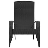 NNEVL Garden Adirondack Chair Black Poly Rattan