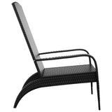 NNEVL Garden Adirondack Chair Black Poly Rattan