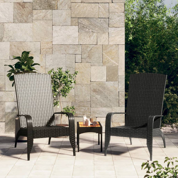 NNEVL Garden Adirondack Chair Black Poly Rattan