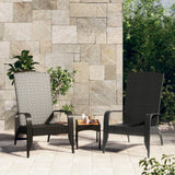 NNEVL Garden Adirondack Chair Black Poly Rattan