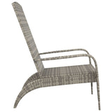 NNEVL Garden Adirondack Chair Grey Poly Rattan