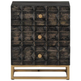 NNEVL Bedside Cabinet Black 40x29x50 cm Solid Wood Mango