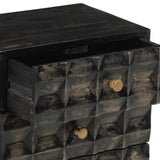 NNEVL Bedside Cabinet Black 40x29x50 cm Solid Wood Mango