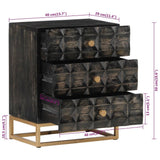 NNEVL Bedside Cabinet Black 40x29x50 cm Solid Wood Mango