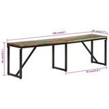 NNEVL Bench 160x35x46 cm Solid Wood Reclaimed