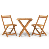 NNEVL 3 Piece Folding Bistro Set Solid Wood Acacia