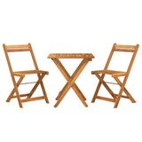 NNEVL 3 Piece Folding Bistro Set Solid Wood Acacia
