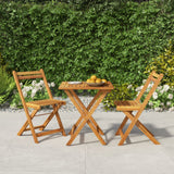 NNEVL 3 Piece Folding Bistro Set Solid Wood Acacia