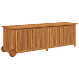 NNEVL Garden Storage Box with Wheels 150x50x58 cm Solid Wood Acacia