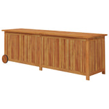 NNEVL Garden Storage Box with Wheels 150x50x58 cm Solid Wood Acacia