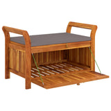 NNEVL Garden Storage Bench with Cushion 91 cm Solid Wood Acacia