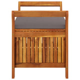 NNEVL Garden Storage Bench with Cushion 91 cm Solid Wood Acacia