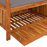 NNEVL Garden Storage Bench with Cushion 91 cm Solid Wood Acacia