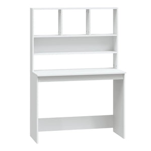NNEVL Desk with Shelves White 102x45x148 cm Engineered Wood