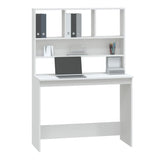 NNEVL Desk with Shelves White 102x45x148 cm Engineered Wood