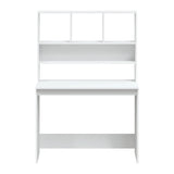 NNEVL Desk with Shelves White 102x45x148 cm Engineered Wood
