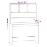 NNEVL Desk with Shelves White 102x45x148 cm Engineered Wood