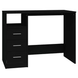 NNEVL Desk with Drawers Black 102x50x76 cm Engineered Wood