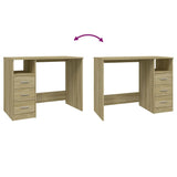 NNEVL Desk with Drawers Sonoma Oak 102x50x76 cm Engineered Wood