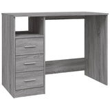 NNEVL Desk with Drawers Grey Sonoma 102x50x76 cm Engineered Wood