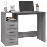 NNEVL Desk with Drawers Grey Sonoma 102x50x76 cm Engineered Wood