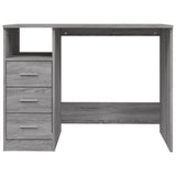 NNEVL Desk with Drawers Grey Sonoma 102x50x76 cm Engineered Wood