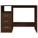 NNEVL Desk with Drawers Brown Oak 102x50x76 cm Engineered Wood