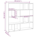 NNEVL Book Cabinet/Room Divider White 105x24x102 cm
