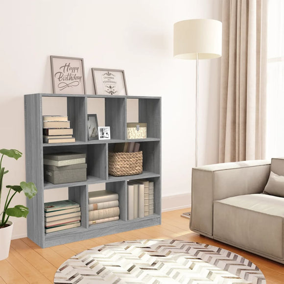 NNEVL Book Cabinet Grey Sonoma 97.5x29.5x100 cm Engineered Wood