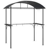 NNEVL BBQ Gazebo with Side Shelves Anthracite 220x115x230 cm Steel