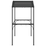 NNEVL BBQ Gazebo with Side Shelves Anthracite 220x115x230 cm Steel