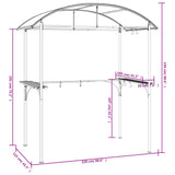 NNEVL BBQ Gazebo with Side Shelves Anthracite 220x115x230 cm Steel