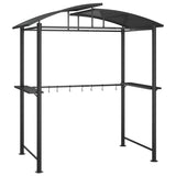 NNEVL BBQ Gazebo with Side Shelves Anthracite 210x114x230 cm Steel