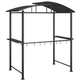 NNEVL BBQ Gazebo with Side Shelves Anthracite 210x114x230 cm Steel