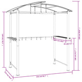 NNEVL BBQ Gazebo with Side Shelves Anthracite 210x114x230 cm Steel