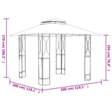 NNEVL Gazebo with Roof Anthracite 300x300x270 cm Steel