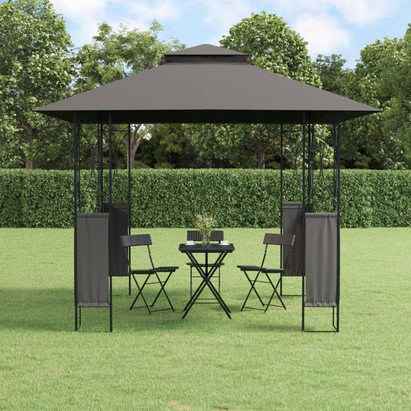 NNEVL Gazebo with Roof Anthracite 300x300x270 cm Steel