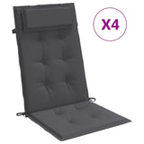 NNEVL Highback Chair Cushions 4 pcs Anthracite Oxford Fabric
