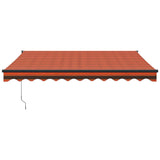 NNEVL Retractable Awning Orange and Brown 3x2.5 m Fabric and Aluminium