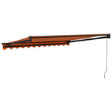 NNEVL Retractable Awning Orange and Brown 3x2.5 m Fabric and Aluminium