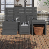 NNEVL 4 Piece Garden Box Set Grey Solid Wood Pine