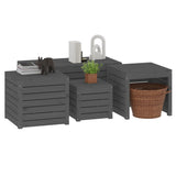 NNEVL 4 Piece Garden Box Set Grey Solid Wood Pine