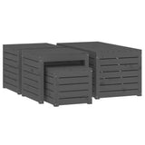 NNEVL 4 Piece Garden Box Set Grey Solid Wood Pine