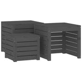 NNEVL 4 Piece Garden Box Set Grey Solid Wood Pine