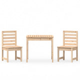 NNEVL 3 Piece Garden Bistro Set Solid Wood Pine