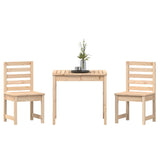 NNEVL 3 Piece Garden Bistro Set Solid Wood Pine